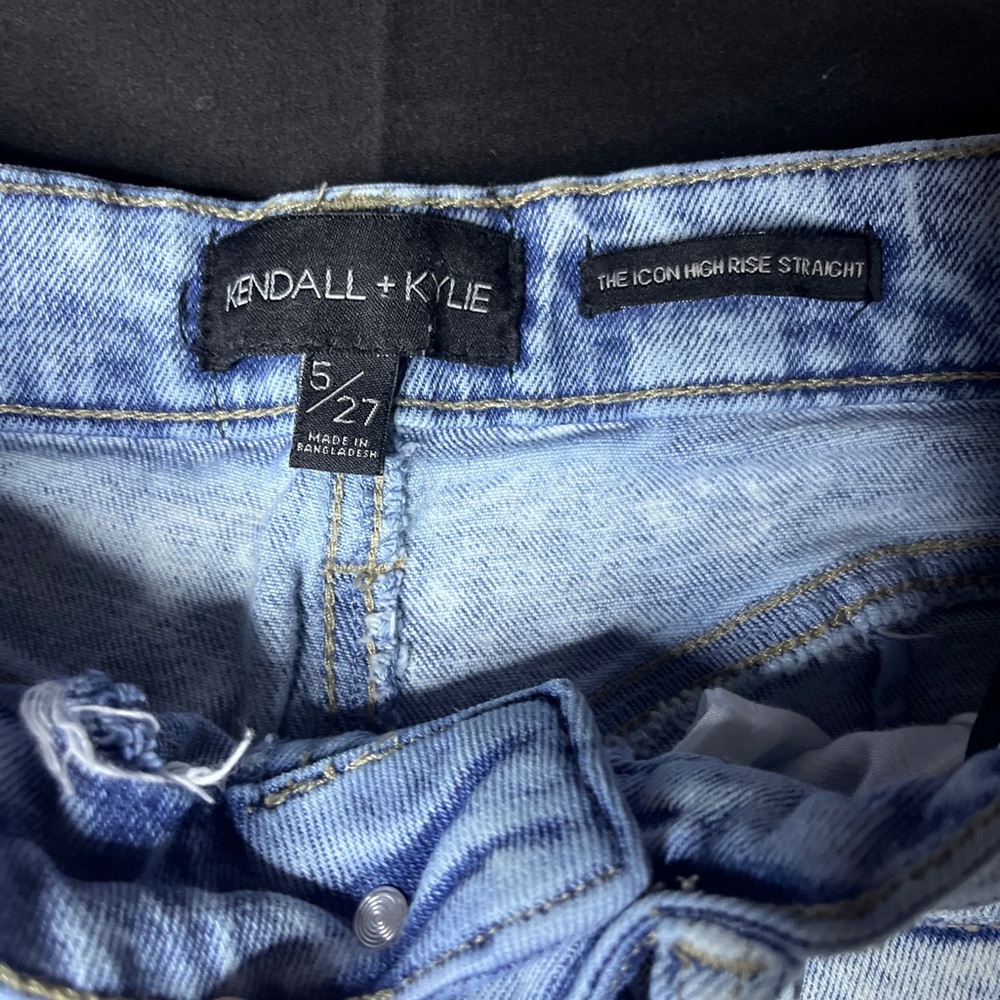 Kendall & Kylie Light Blue Slim Straight Distressed Jeans - Picture 3 of 3